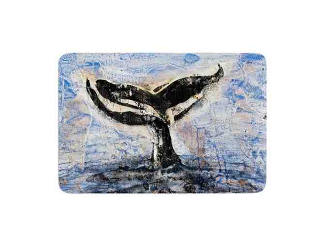 Blue WHALE TAIL Matching Shower Curtain and Bath Mat