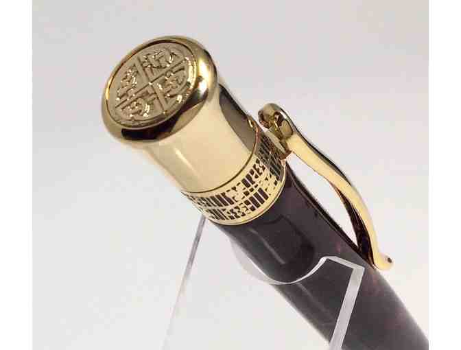 GLACIA PEN in 24kt Gold Plate & Mulberry Acrylic Body