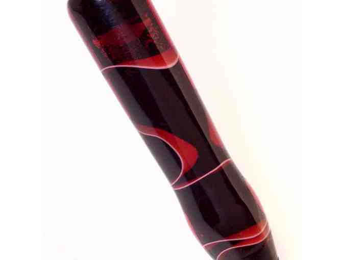 STREAMLINE PEN in Black Chrome & RED RIBBON Acrylic Body