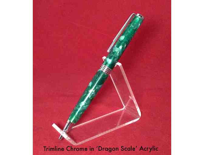 STREAMLINE PEN in Chrome and DRAGON SCALE Acrylic Body