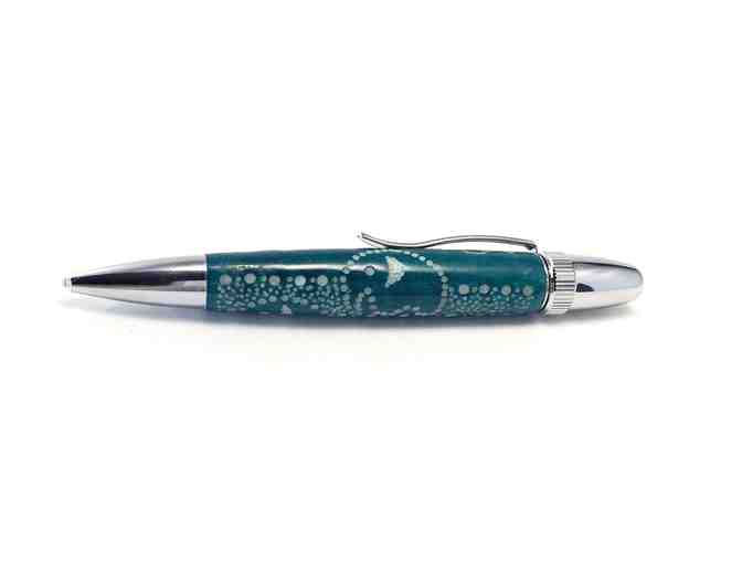 CARBARA PEN In Chrome with MINI-ELLIES in Teal Wood