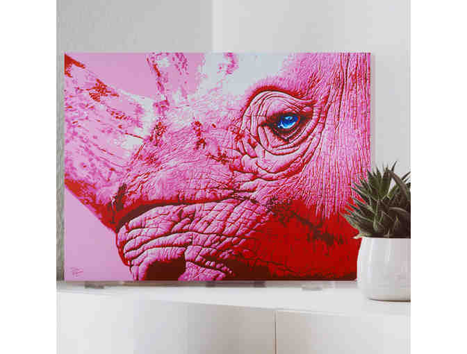 PINK RHINO - hand painted print - limited edition 20 of 48 by Sabrina Rupprecht