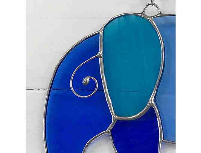 Artisan Stained Glass Elephant Suncatcher