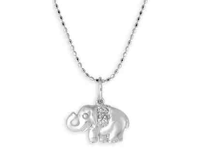 14 Carat White Gold Diamond Elephant Charm Necklace by Sydney Evan