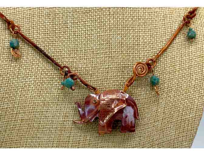 Copper Necklace & Earring Set with Artisan Ellie Pendant