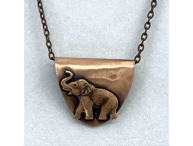 Copper Elephant Necklace from Antique Copper Spoon