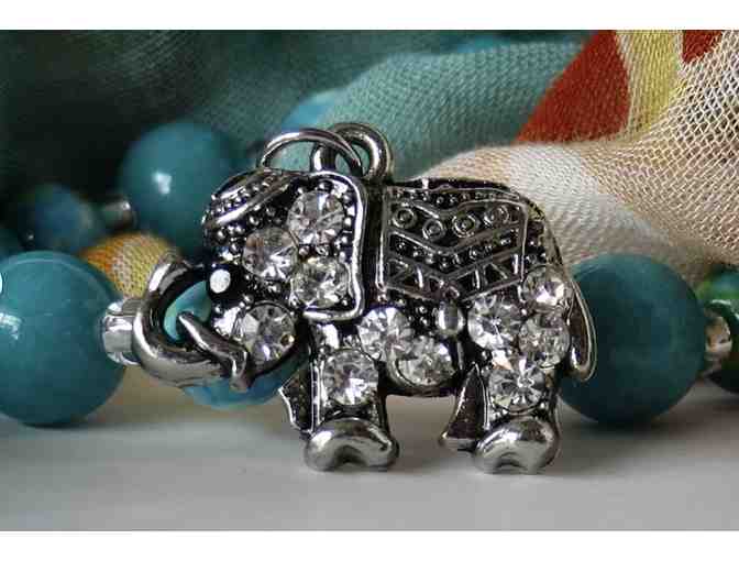 Pretty Stretch Bracelet with Rhinestone Elephant Charm