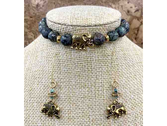 African Turquoise Ellie Bracelet & Earrings