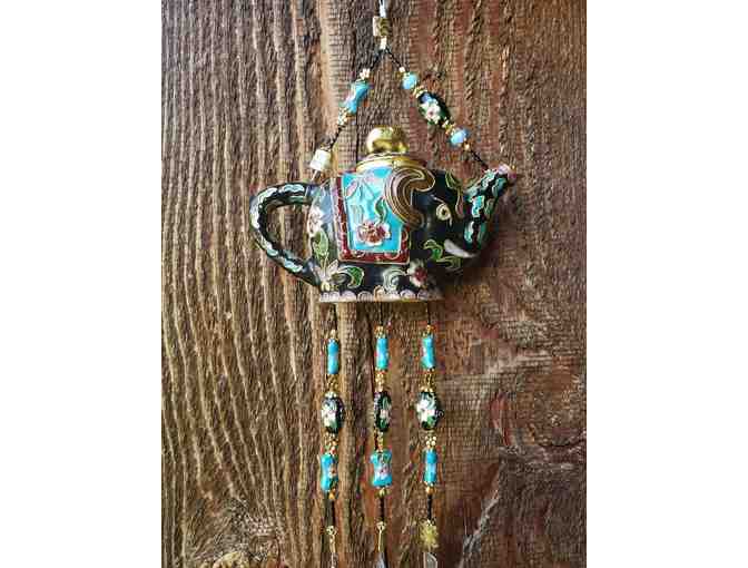 Artisan Cloisonne Elephant Chime from Upcycled Teapot