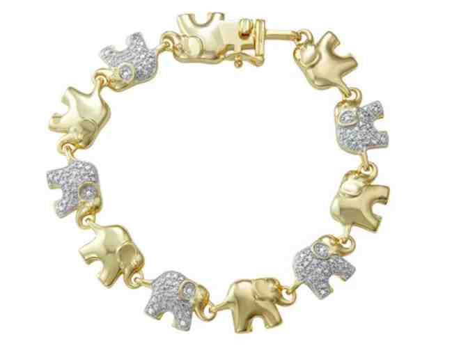 14k Gold Over Silver Elephant Bracelet - Photo 1