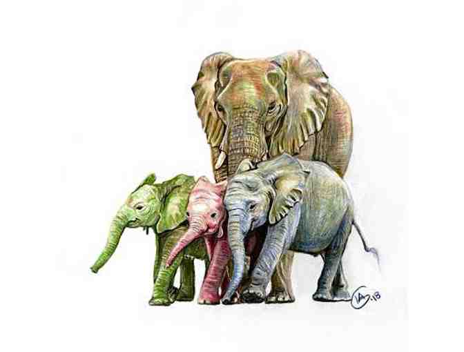8 Elephant Art Cards and Set of Elephant Coasters - Photo 6
