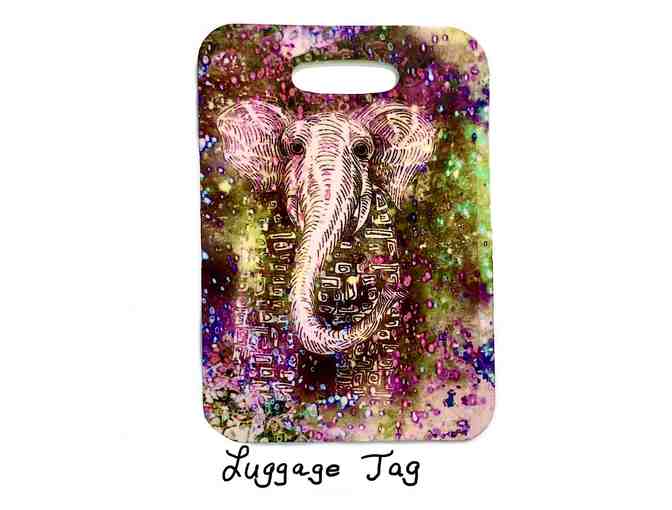 8 Elephant Art Cards, Carved Wooden Ornament and 3 Luggage Tags - Photo 2