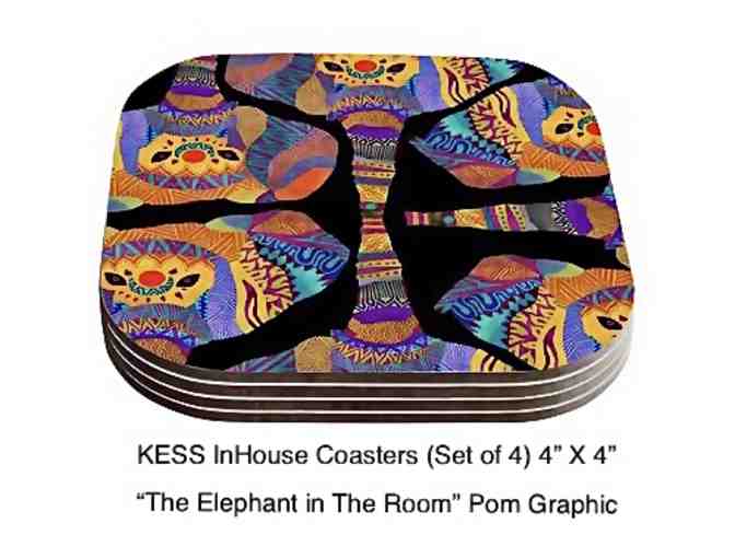 8 Elephant Art Cards and Set of Elephant Coasters - Photo 7