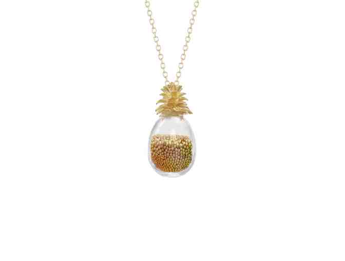 Catherine Weitzman Pineapple Shaker Necklace - Gold Microbeads - Photo 3