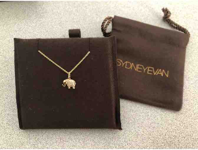 14K Gold Mini Pave Elephant Charm Necklace by Sydney Evan