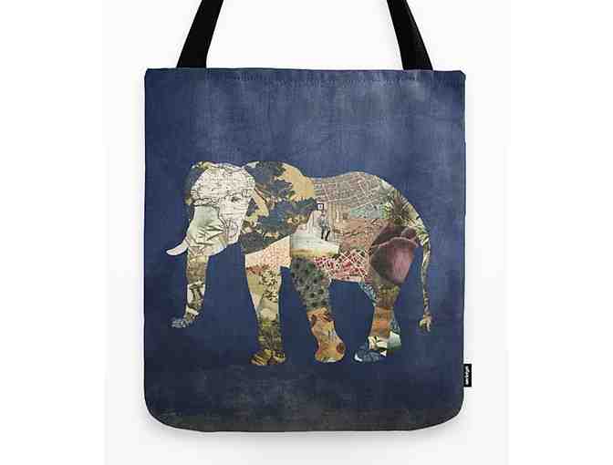 Art on Premium Tote: THE MEMORIES OF AN ELEPHANT (16 inches)