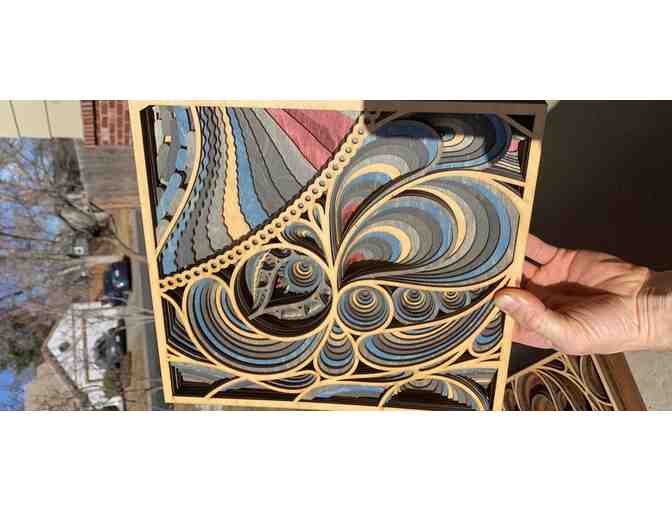'Luna' Handmade Wood Panel Art by Artist Robert Klose - Customizable Colors!