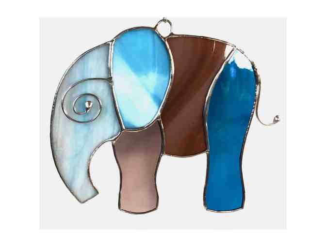 Artisan Stained Glass Elephant Suncatcher #1