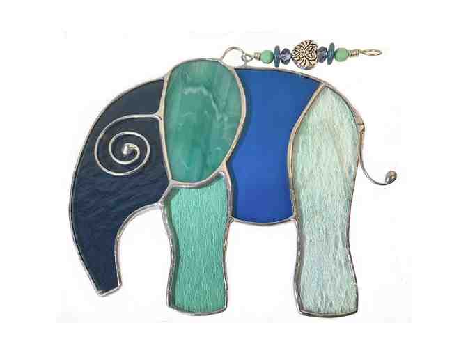 Artisan Stained Glass Elephant Suncatcher #3