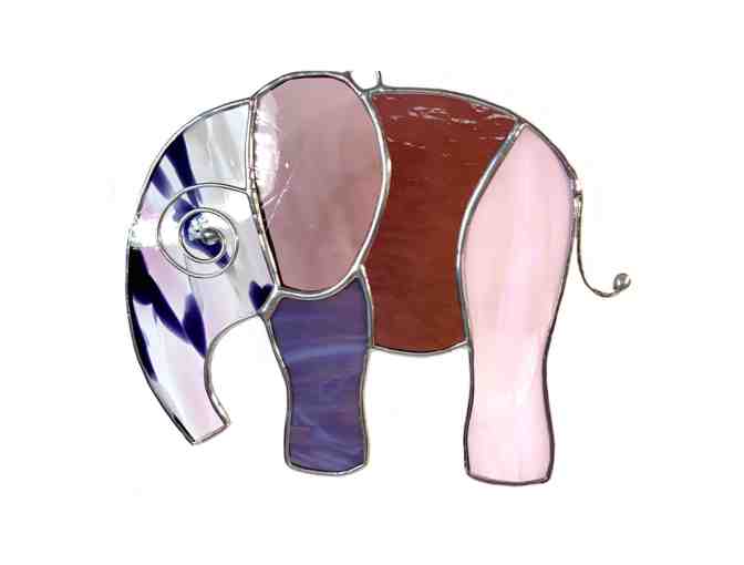 Artisan Stained Glass Elephant Suncatcher #5