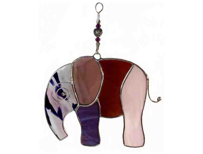Artisan Stained Glass Elephant Suncatcher #5