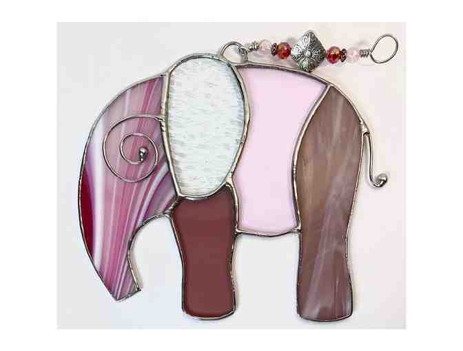 Artisan Stained Glass Elephant Suncatcher #6