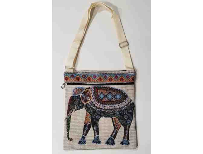 Crossbody Pouch With Decorated Elephant - Photo 1