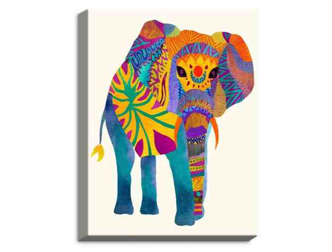 Art on Wrapped Canvas-WHIMSICAL ELEPHANT- Large (24 x 18 inches)