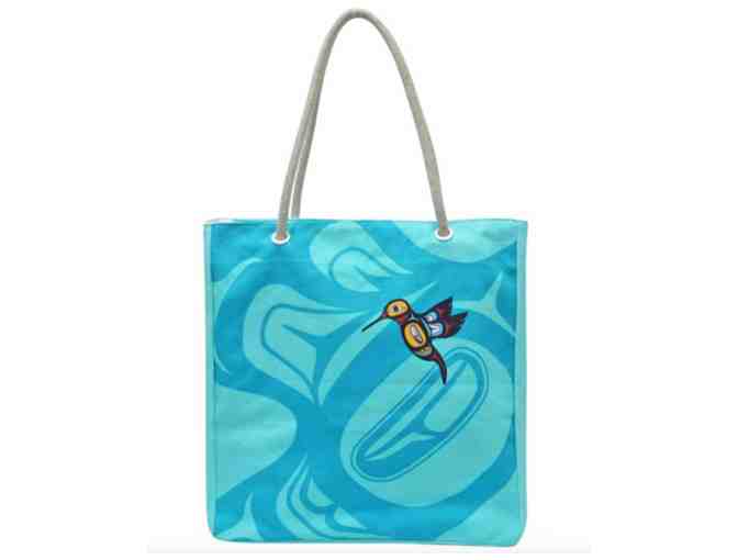 2 Indigenous Art Items: Eco-Tote and Mask (HUMMINGBIRD by Francis Dick)