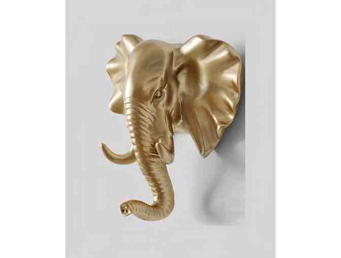5 Gold Decorative Resin Elephant Hooks