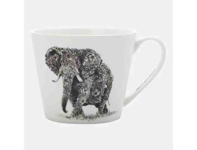 2 Mugs and 2 Tea Towels with Elephant Art (funds conservation)