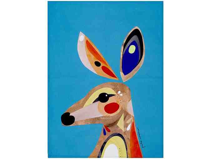 3 Tea Towels with Art by Pete Cromer: Kangaroo, Owl and Kingfisher