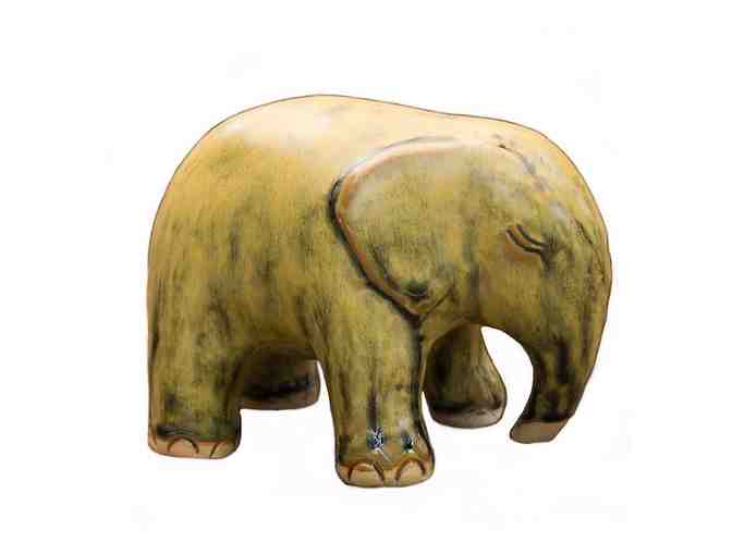 Artisan Celadon Ceramic Elephant Figurine