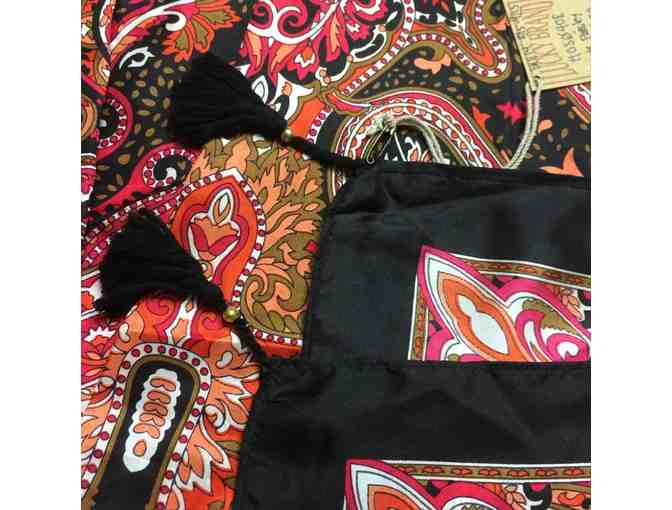 Lucky Brand - Black and Red tones Paisley Medallion