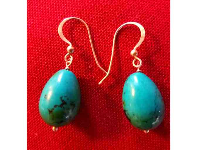 Turquoise Sterling Silver Earrings by Roxie Patton