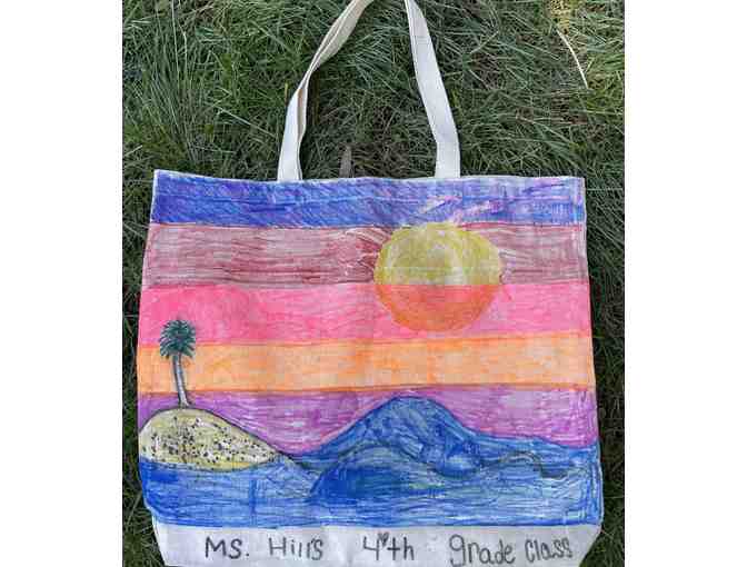 1 Room 511 Class Gift: Beach Canvas Tote Bag Designed by Students