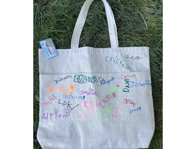 1 Room 511 Class Gift: Beach Canvas Tote Bag Designed by Students
