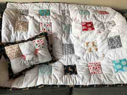 Horse-Themed Baby Quilt and Matching Pillow