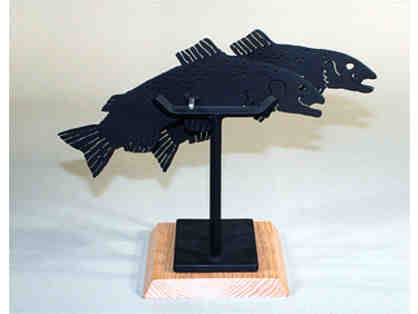 Kinetic Metal Trout Sculpture by Charles Ringer