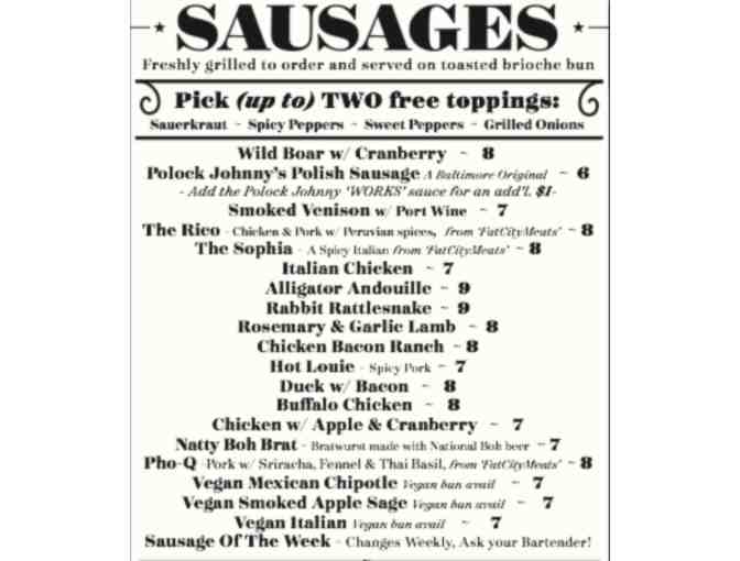 Snake Hill Sausage Grill & Tavern Gift Certificate