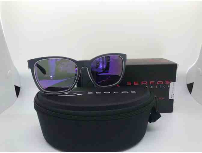 Serfas Decorah Sunglasses in Dark Grey with Purple Multi-coat Lenses
