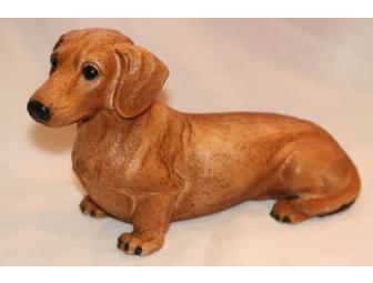 Large Red Resin Sculpted Dachshund Figurine Made in Italy