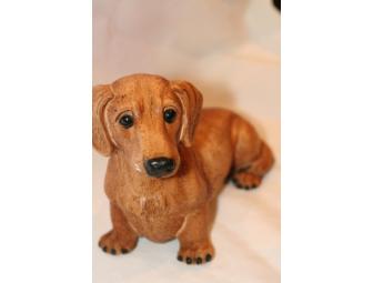 Large Red Resin Sculpted Dachshund Figurine Made in Italy
