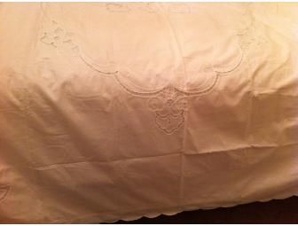 Pale Pink Scalloped Edge Duvet Cover for King Size Bed