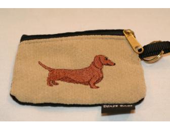 Dixie Bags Brown / Red Dachshund Medium Handbag with Small Change Purse