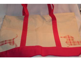 Pink Dachshund Handmade Canvas Tote Bag