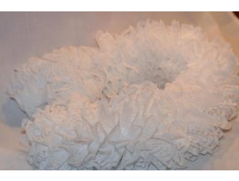 Handmade White Knit Scarf Elegant and Beautiful