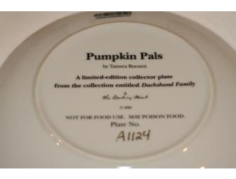 Danbury Mint Collectible Dachshund Plate Pumpkin Pals by Tamara Burnett