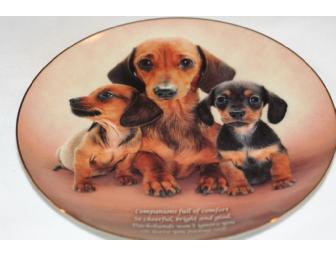 Companions Dachshund Collectible Plate by Danbury Mint