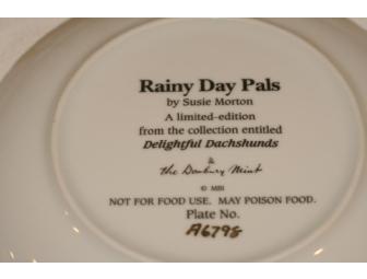 Rainy Day Pals Danbury Mint Dachshund Collectible Plate